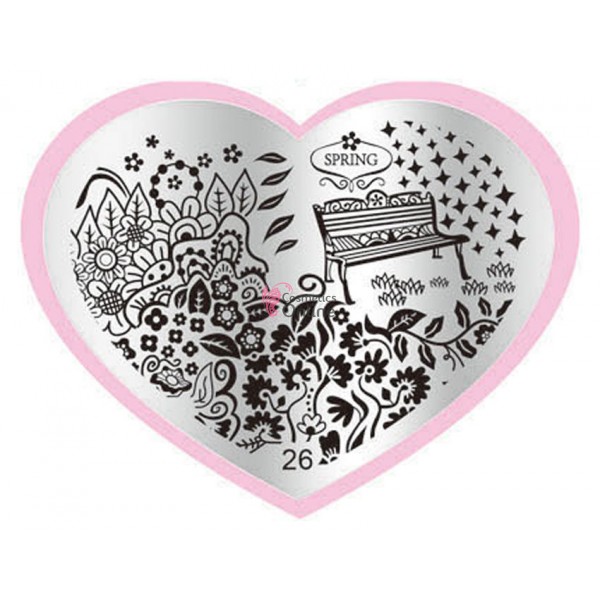 Matrita de Unghii din metal inima 7,1x5,6cm Heart 26